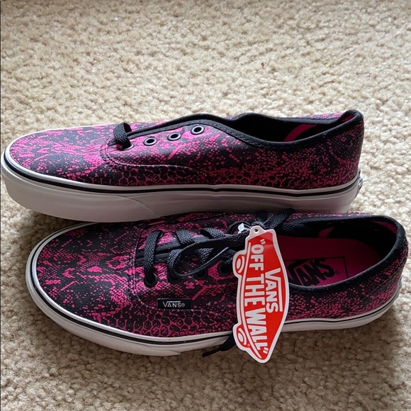 Vans Shoes - Vans pink & black snake print sneakers